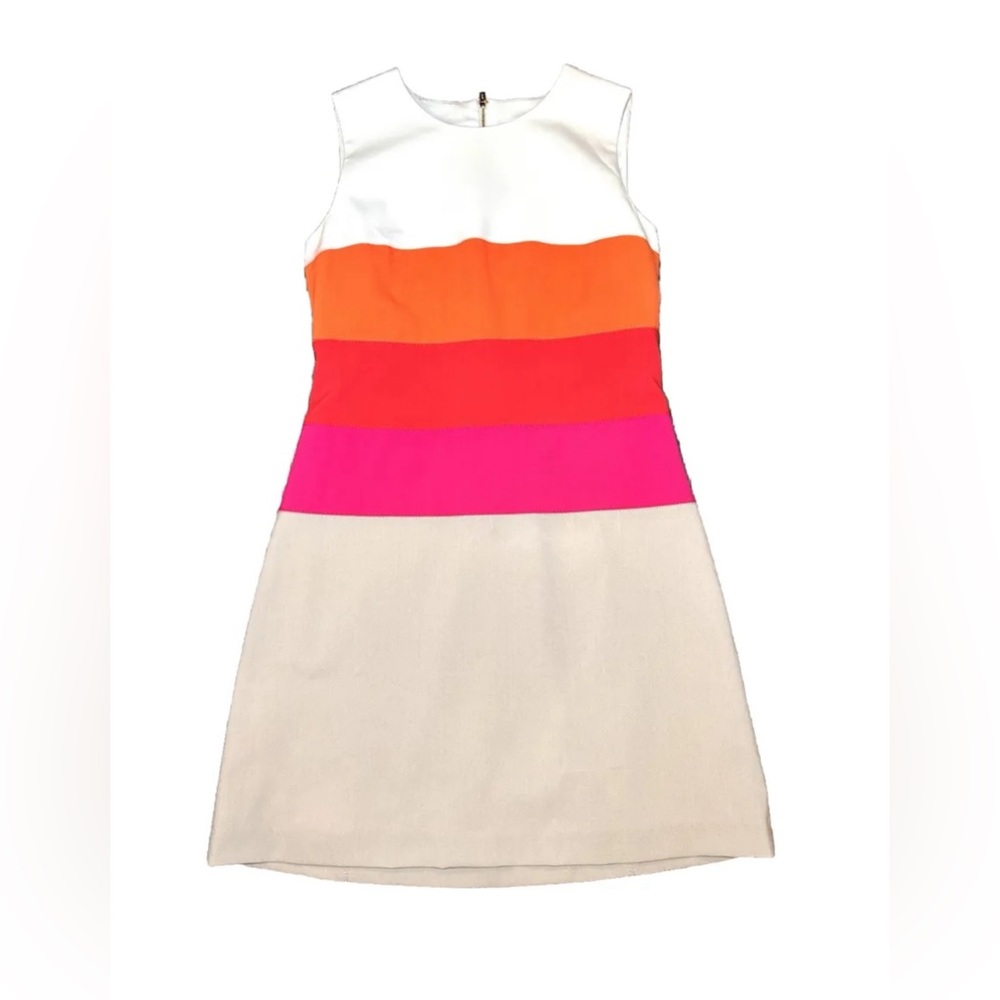 Calvin Klein Sleeveless A-Line Dress Color Block Size 8 - Picture 2 of 8